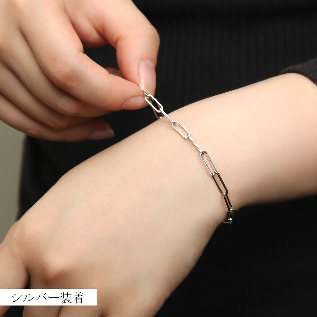 MONPOTE 選べる2カラー クリップチェーン ブレスレット シルバー 925 ゴールド チェーンブレスレット シンプル さりげない 大人 きれい 上品 |  | 02