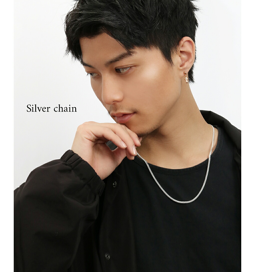 シルバーチェーン マイアミキューバンチェーン ネックレス 幅約3.4mm