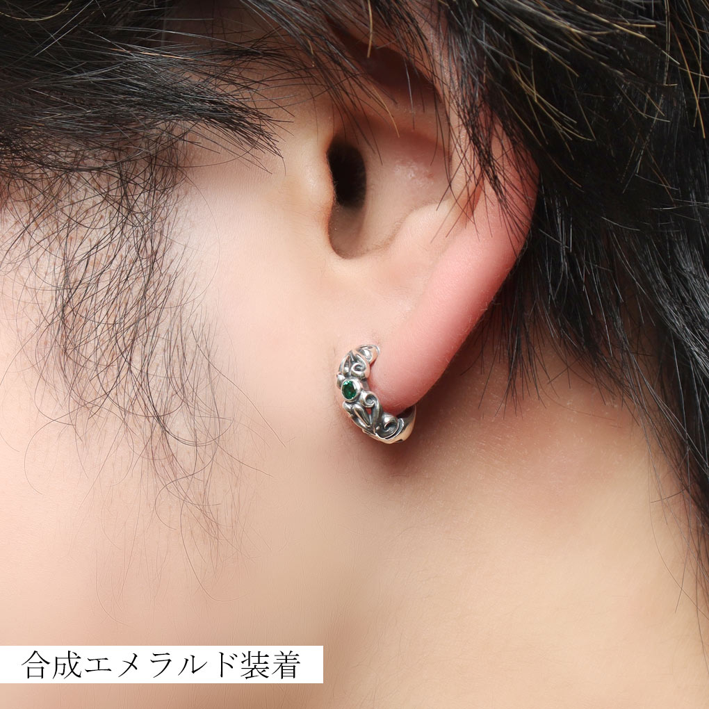 SILVER925 TRIVAL HOOP EARRINGS /シルバー/ピアス SILVER925 TRIVAL HOOP EARRINGS /シルバー/ピアス