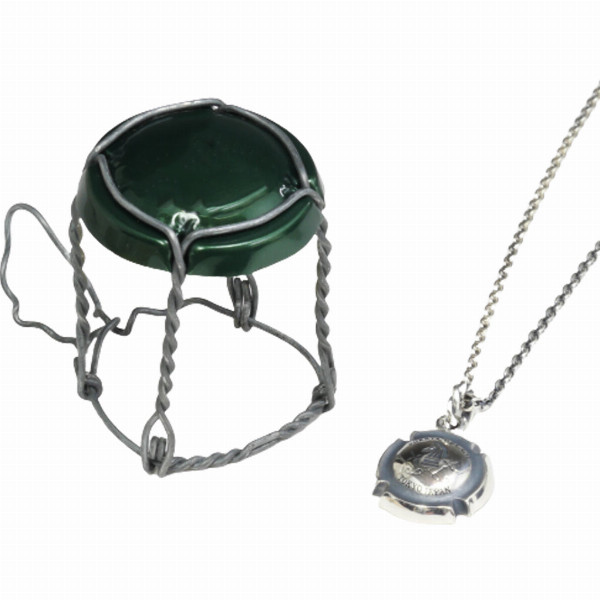 PUERTA DEL SOL シャンパン コルク ストッパー ミュズレ Muselet ネックレス(チェーン付き) シルバー950 ユニセックス シルバーアクセサリー 銀 SV950 爆買の画像