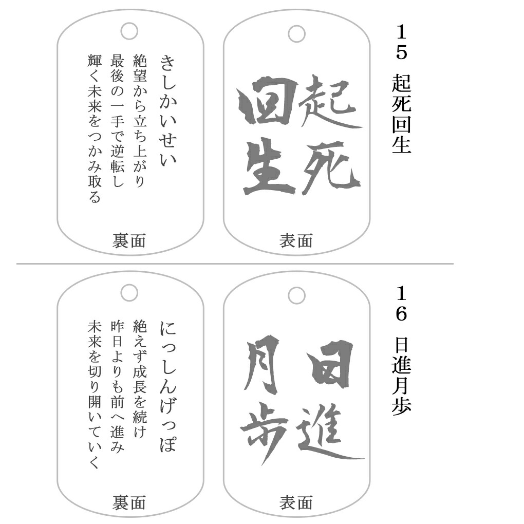 選べる 四字熟語 ドッグタグ チタン ネックレス ペンダント ペンダント