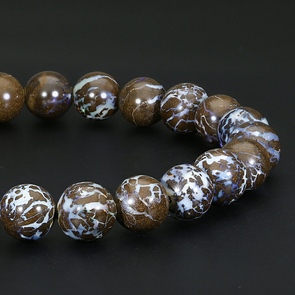 ボルダーオパール 遊色効果 ボルダーオパール 10.5mm ブレスレット