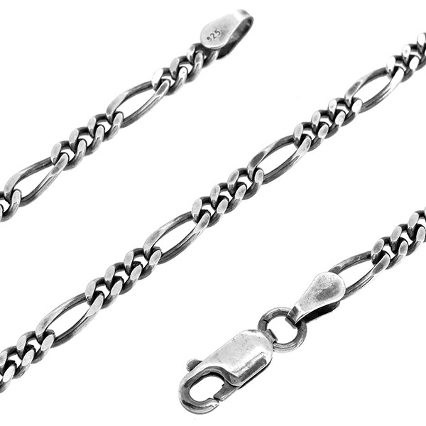 いぶし フィガロチェーン シルバーチェーン 幅約3.4mm 80cm ネックレス