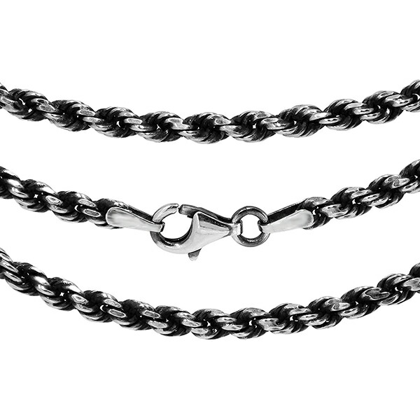 いぶし カットフレンチロープ シルバーチェーン 幅約2.6mm 80cm ネックレス チェーン シルバー 925 のみ ネックレスチェーン チェーンネックレス 鎖 爆買の画像