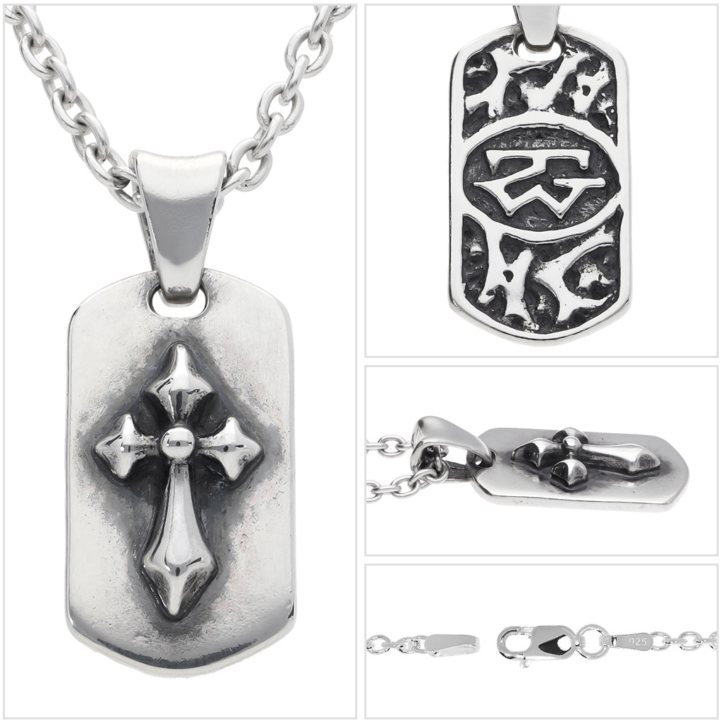 TRAVIS WALKER トラヴィスワーカー スモール ストレッチ ドッグタグ アロー クロス シルバー ネックレス ペンダント ペンダントトップ 爆買の画像