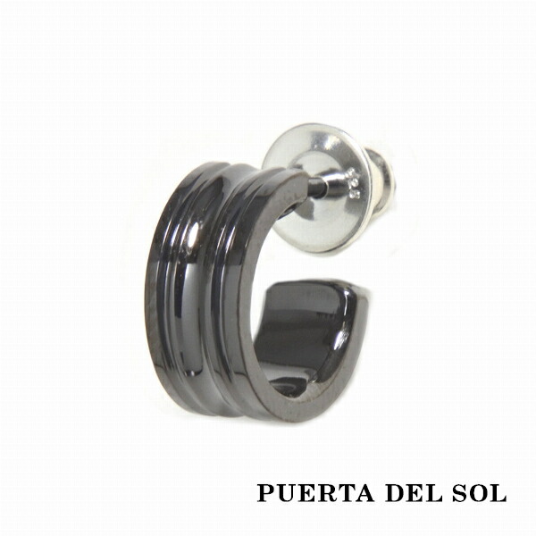 PUERTA DEL SOL チェス 台座 Pedestal ブラック ピアス ブラック シルバー950 チタンコーティング ユニセックス シルバーアクセサリー 銀 SV950