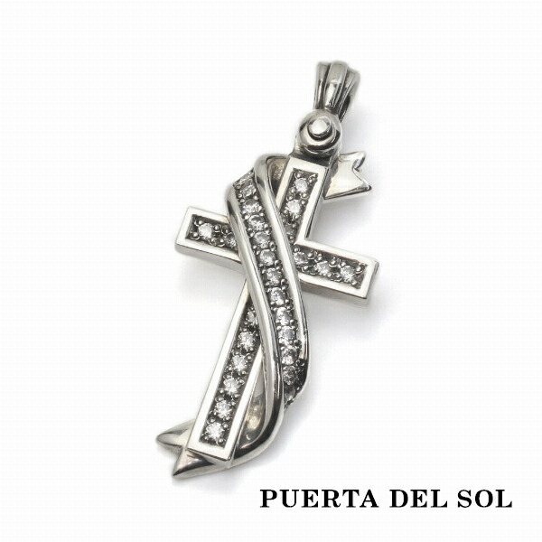 プエルタデルソル クロスリボン シルバーペンダント ネックレス PUERTA DEL SOL（プエルタ・デル・ソル） クロス リボン ペンダント