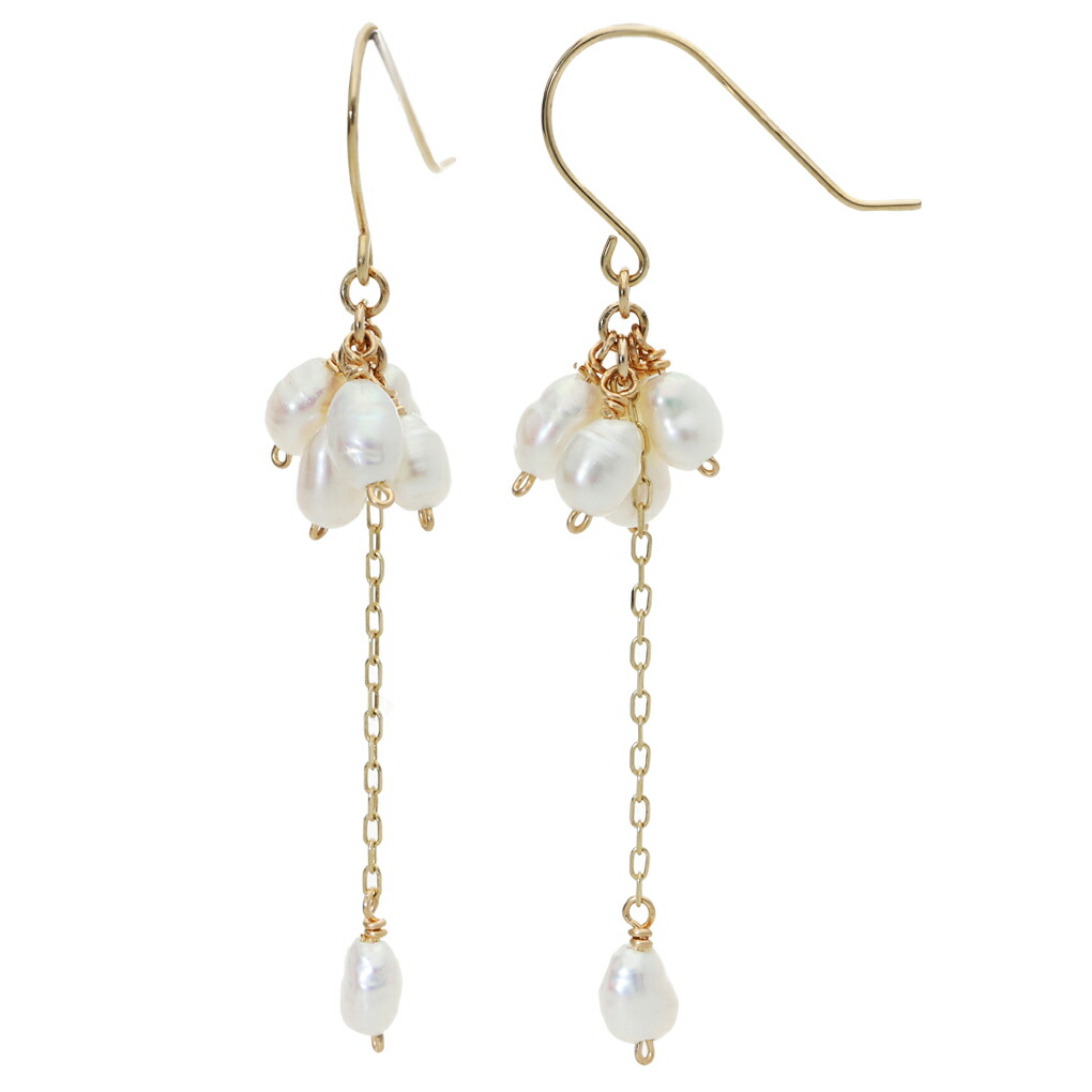 Irise coffret K10 ゴールド バロックパール ロングピアス ピアス 2P