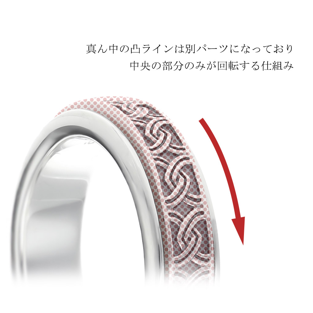 ケルト模様 回転 シルバー リング 指輪 17〜27号 メンズリング 回る