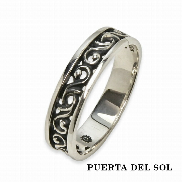 PUERTA DEL SOL スクロール リング(5号〜23号) シルバー950 ユニセックス シルバーアクセサリー 銀 SV950 ブリタニアシルバー シルバーリング 銀指輪