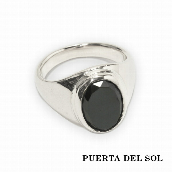PUERTA DEL SOL オニキス オーバルストーン リング(7号〜23号) オニキス シルバー950 ユニセックス シルバーアクセサリー 銀 SV950 爆買