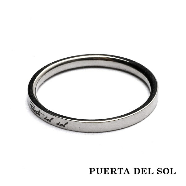 PUERTA DEL SOL エッジ ナロー リング(5号〜19号) ホワイトゴールド K18 18金 ユニセックス ゴールドアクセサリー 指輪 メンズリング