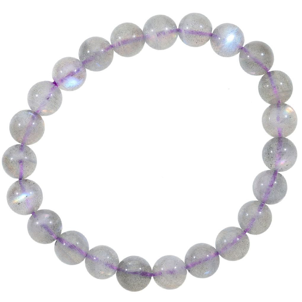 ラブラドライト ピンク パープル ブルー ブレスレット 8mm 17cm