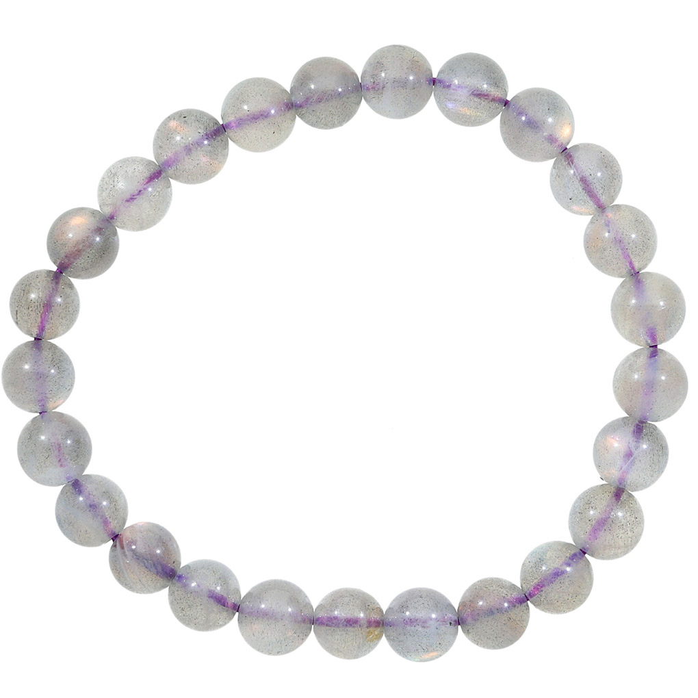 ラブラドライト ピンク パープル ブレスレット 7.5mm 17.5cm メンズ M