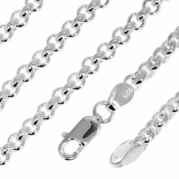 シルバーチェーン ネックレス チェーン ロールチェーン 幅約3.3mm 60cm