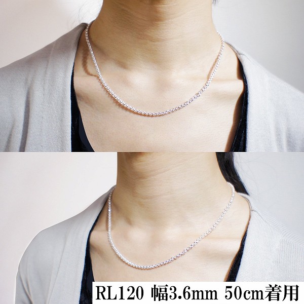 ロールチェーン シルバーチェーン 幅約3.6mm 40〜80cm シルバー 925 ネックレス チェーン のみ ネックレスチェーン チェーンネックレス 鎖 くさり_2