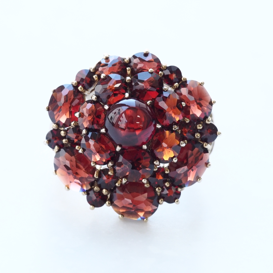 ROKUZAN ガーネット リング 指輪 11〜17号 シルバー925 ゴールドプレー