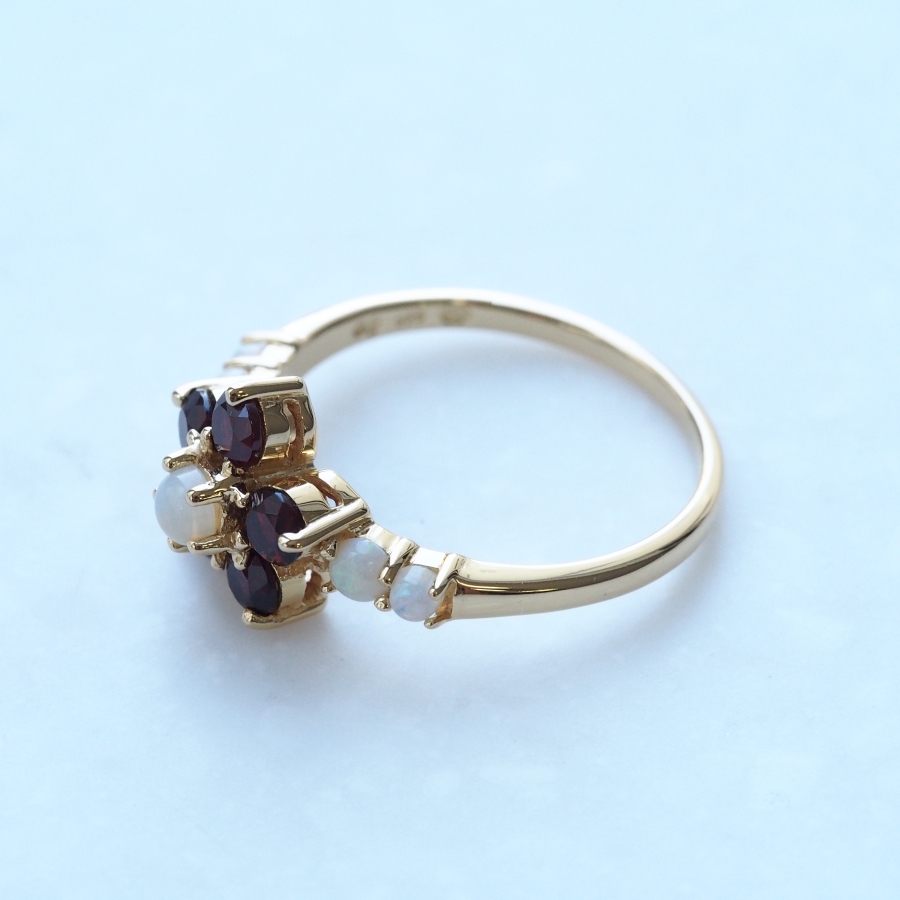 ROKUZAN ガーネット オパール フラワー リング 指輪 11〜17号 シルバー