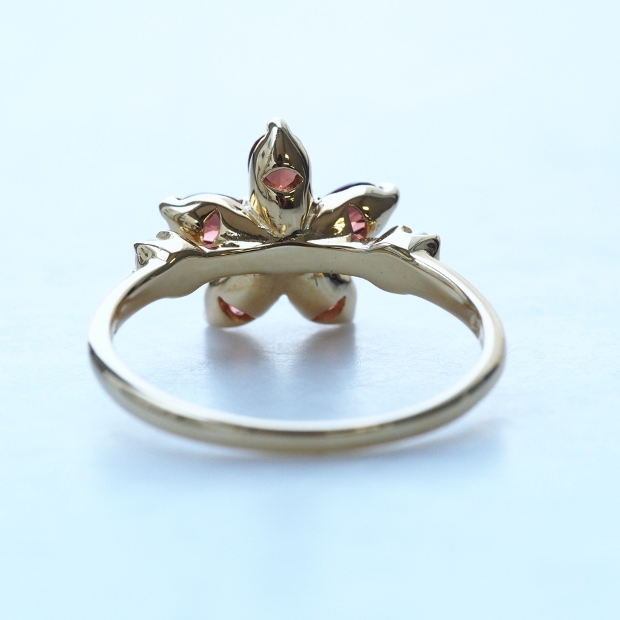 ROKUZAN ガーネット オパール フラワー リング 指輪 11〜17号 シルバー