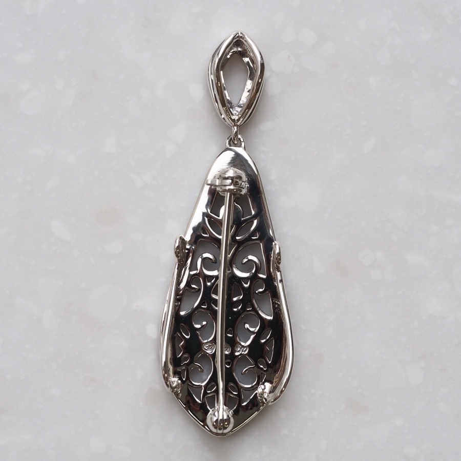 ROKUZAN マーカサイト ネクタイ ブローチ ペンダントトップ (チェーン