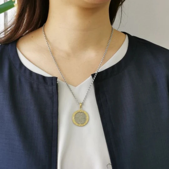 251251◎碌山◎ネックレストップ ROKUZAN シックスペンスコイン ペンダント ペンダントトップ (チェーン