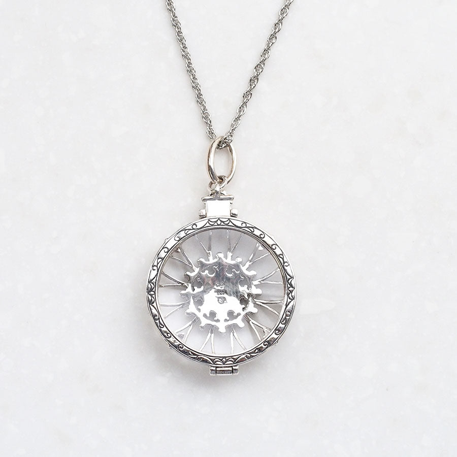 ROKUZAN フラワー サンフラワー ルーペ ペンダント ペンダントトップ ネックレス トップ ヘッド Sun Flower 向日葵 ヒマワリ シルバー925 ルビー 爆買の画像