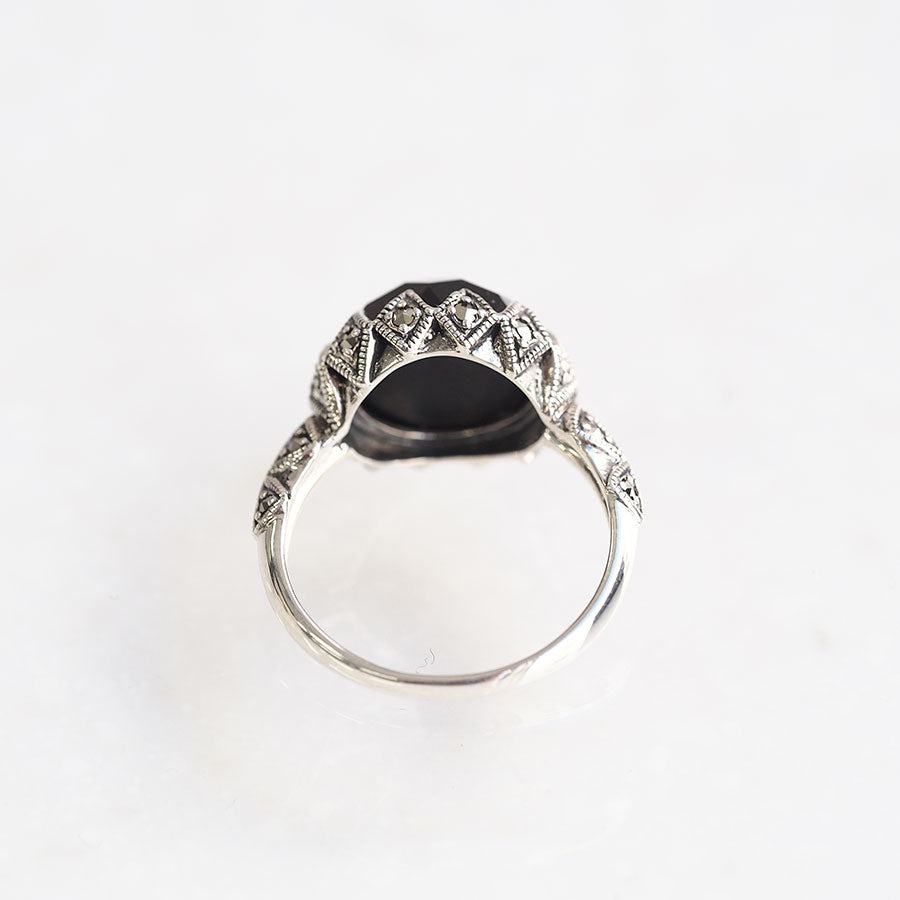 ROKUZAN オニキス ジオメティカル アールデコ リング 指輪 11〜17号