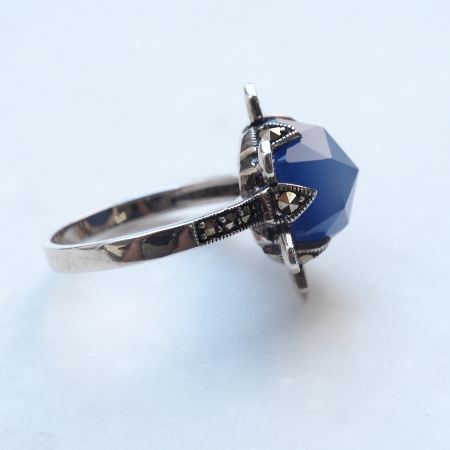 ROKUZAN ブルーアゲート リング 指輪 11〜17号 シルバー925 マーカ