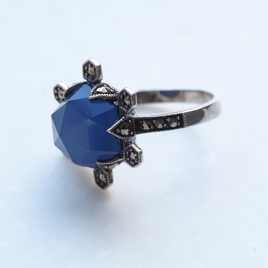 ROKUZAN ブルーアゲート リング 指輪 11〜17号 シルバー925 マーカ