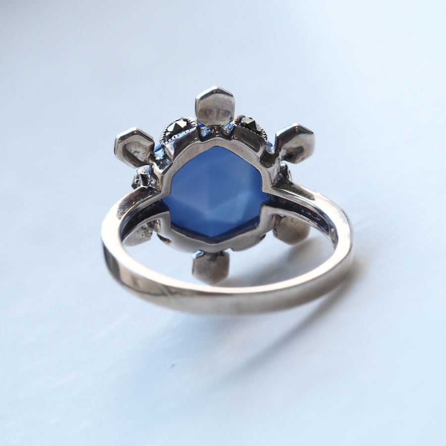 ROKUZAN ブルーアゲート リング 指輪 11〜17号 シルバー925 マーカ