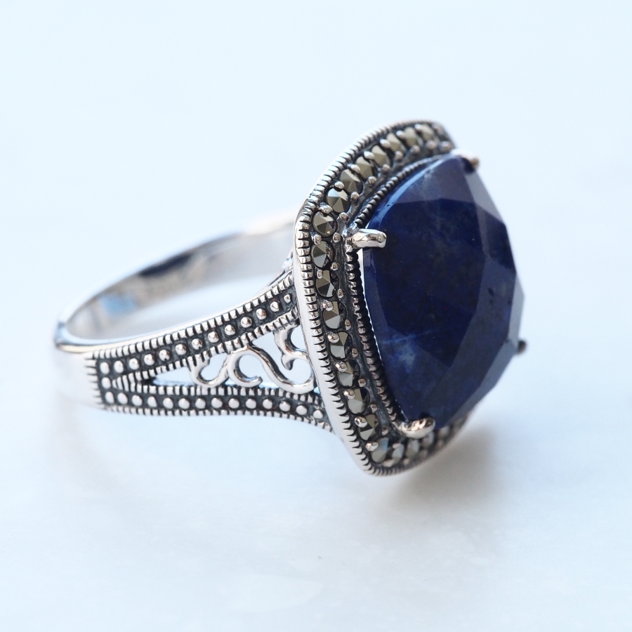 ROKUZAN ラピスラズリ マーカサイト リング 指輪 11〜17号 シルバー925