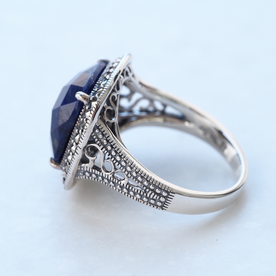 ラピスラズリリング 天然ラピスラズリ指輪リングAAA天然石約14号803-182 - 【石街