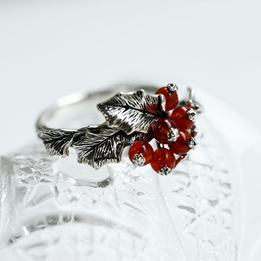 ROKUZAN 赤メノウ ヒイラギ リング 指輪 11〜17号 シルバー925