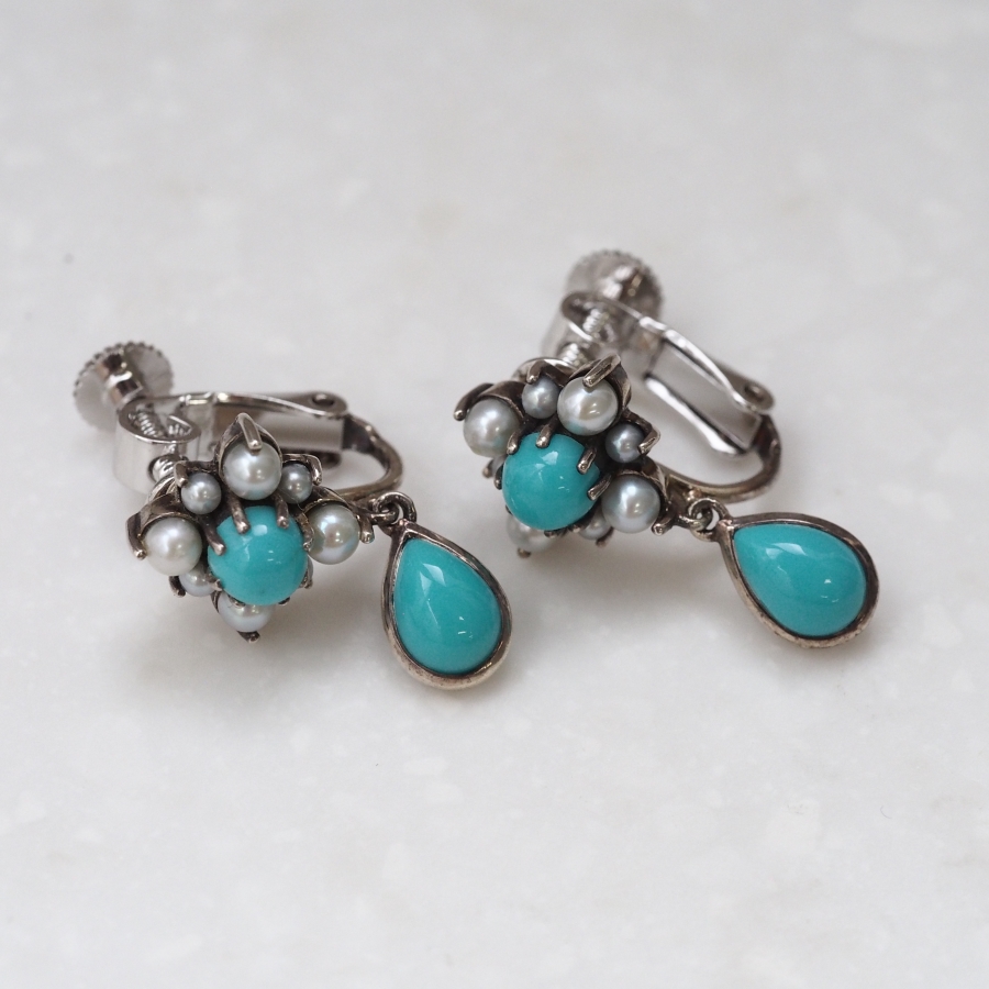 ROKUZAN ターコイズ シードパール ピアス イヤリング 選べる 2P 両耳用 ノンホールピアス シルバー925 ターコイズ パール 真珠 碌山ジュエリー 爆買_4