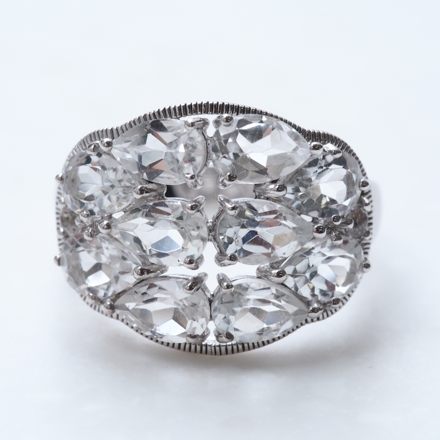 ROKUZAN ホワイトトパーズ リング 指輪 11〜17号 シルバー925 ROK