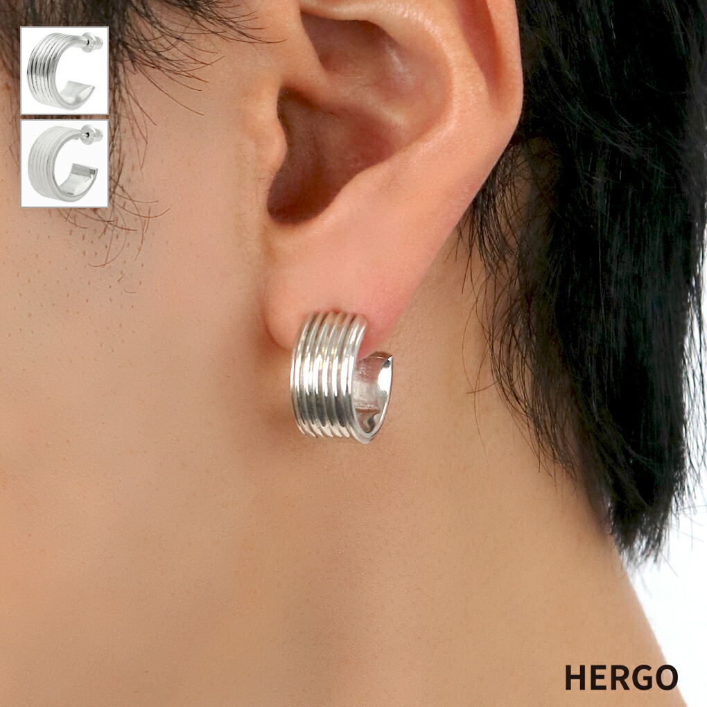 HERGO 六角ナット ピアス 1P 片耳用 シルバー 925 ホワイト 白 銀