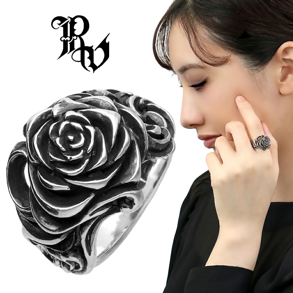Revellia Dearest Rose リング 指輪 6〜18号 シルバー 薔薇 バラ ローズ 花 きれい アンティーク ゴシック かっこいい ロック ハード 幅広 爆買