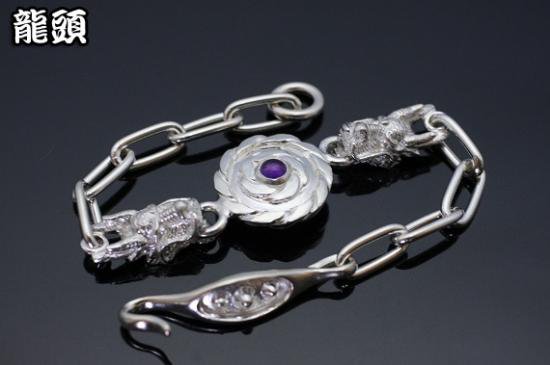 龍頭 ツイスト×小龍 ブレスレット 天然石 レディース シルバー シルバーブレスレット レディースブレスレット 女性 彼女 伝統技法 ギフト 人気 爆買_3