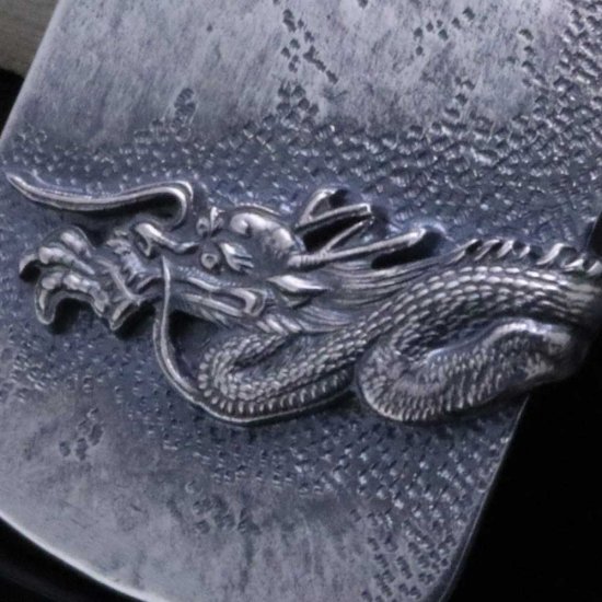 龍頭 龍 ドックタグ ネックレス チェーン付き ペンダント 認識票 迷子