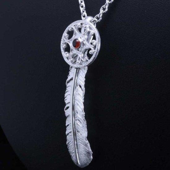 龍頭 屈輪文八咫烏フェザーペンダントトップ 乱 白仕上げ ペンダント メンズ シルバー シルバーネックレス メンズネックレス 天然石 シルバー925 爆買_10