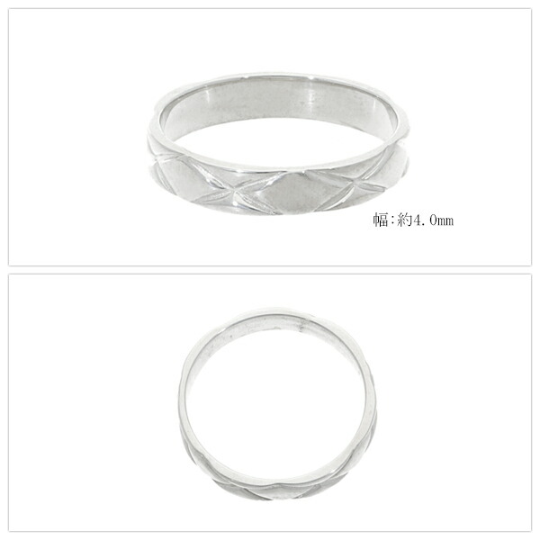 DROPS キルティング ハーフ リング 指輪 9〜21号 シルバー925 銀
