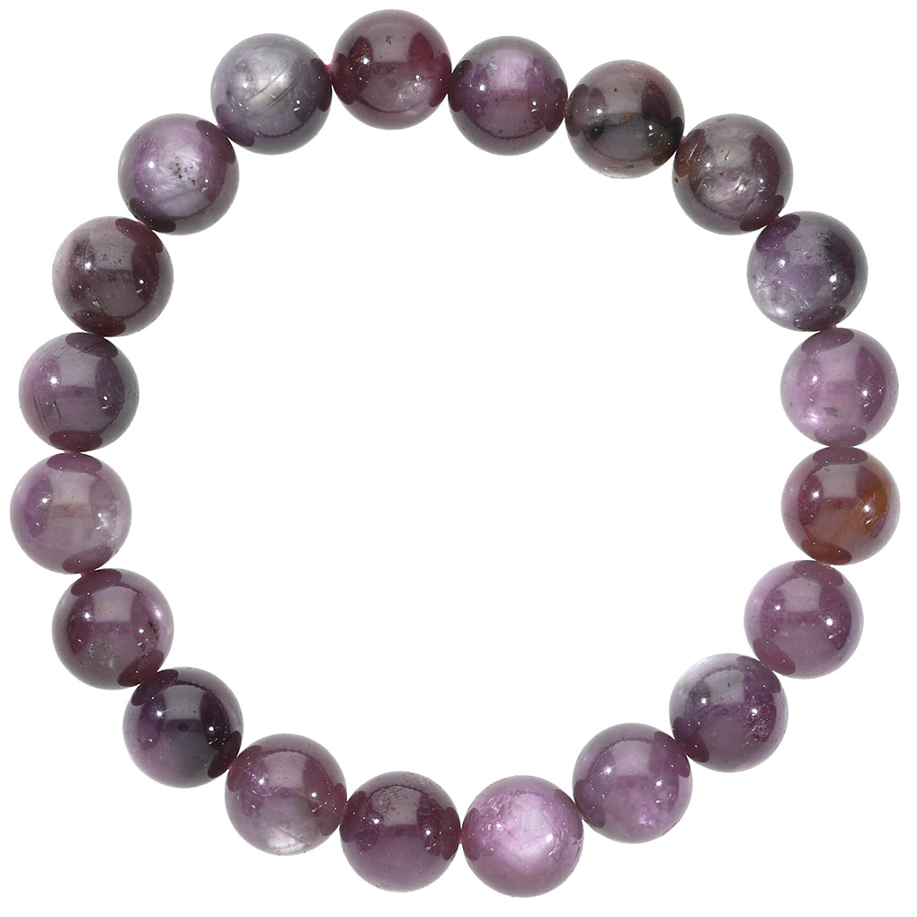 スター ピンクサファイア ブレスレット 10mm 19cm メンズ L レディース