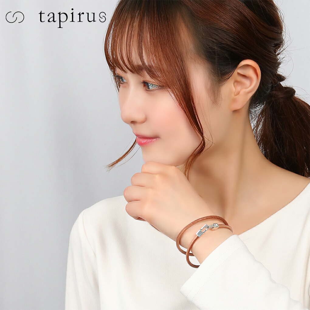 TAPIRUS 牛革 レザー ブレスレット ダイヤモンド 二重巻き シンプル