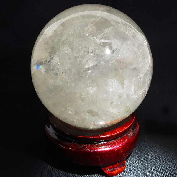 天然水晶 丸玉 約90mm 天然石 パワーストーン 水晶 置き玉 水晶玉 穴