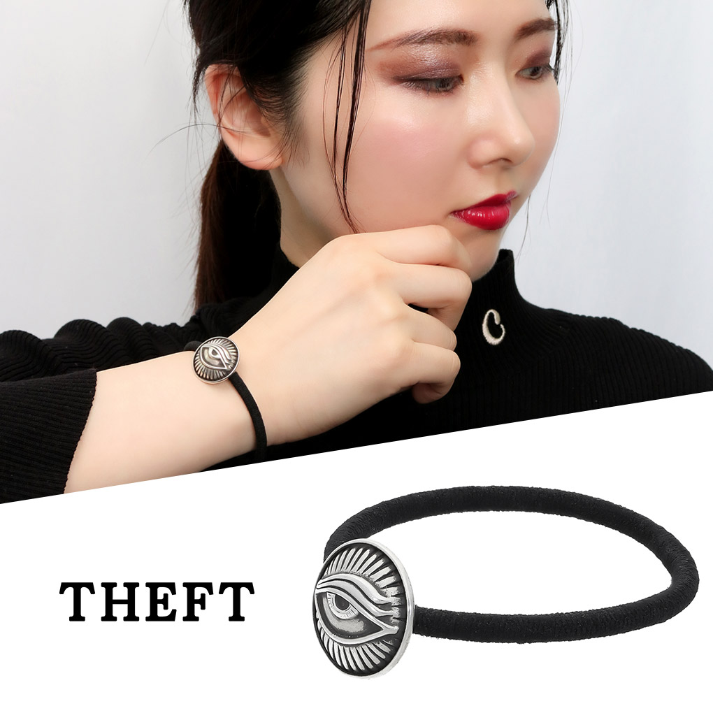 THEFT セフト アイ ヘアゴム ブレスレット シルバー TIME タイム Eyes hair rubber Bracelet 目 瞳 目玉 ビンテージ ヴィンテージ アンティーク調 爆買