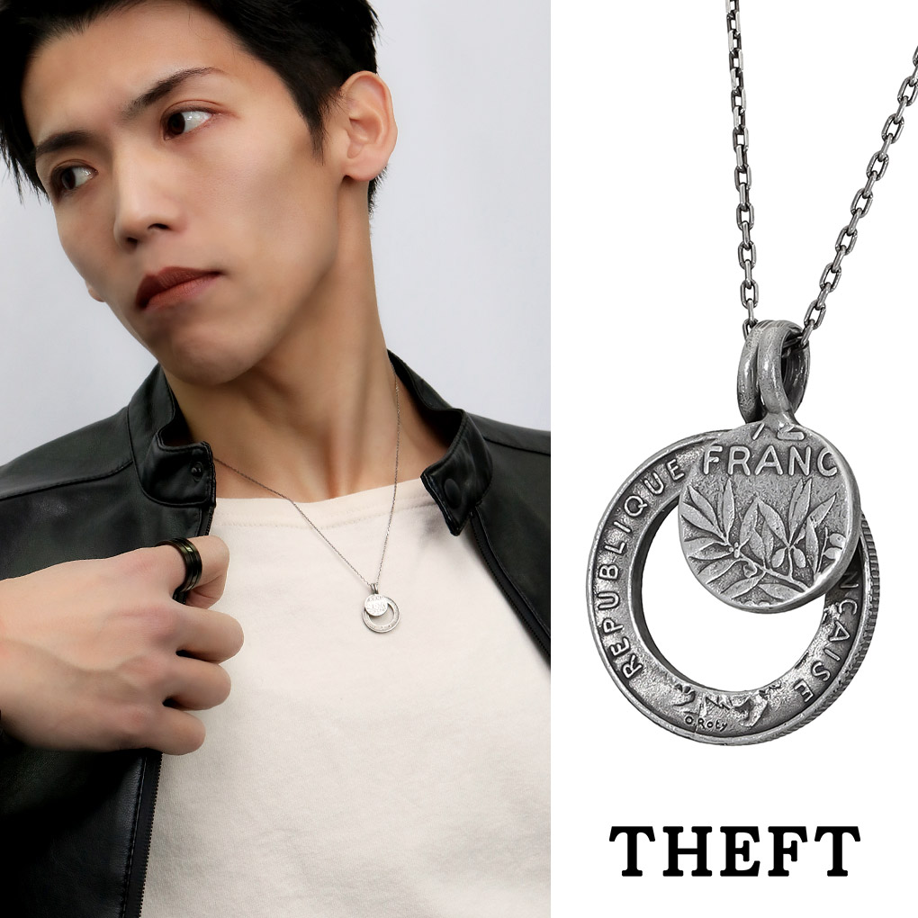 THEFT セフト シルバーコイン ネックレス ペンダント ペンダントトップ ペンダントチャーム シルバー COIN NECKLACE コイン 硬貨 ビンテージ