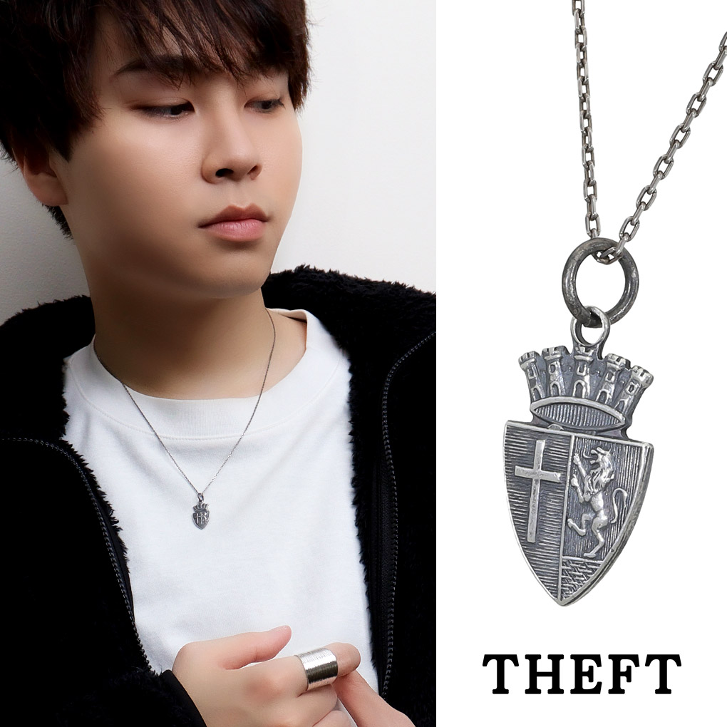 THEFT セフト エンブレム モチーフ ネックレス ペンダント ペンダントトップ ペンダントチャーム シルバー EMBLEM NECKLACE シールド ビンテージ 爆買