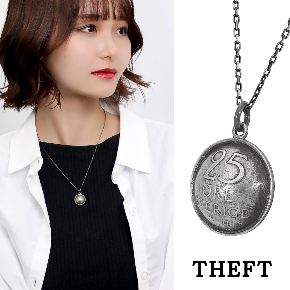 Yahoo! Yahoo!ショッピング(ヤフー ショッピング)THEFT セフト コイン プッシュ トップ ネックレス ペンダント ペンダントトップ ペンダントチャーム シルバー Coin Push top 硬貨 ビンテージ
