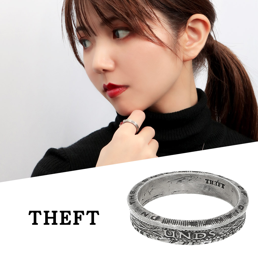 Yahoo! Yahoo!ショッピング(ヤフー ショッピング)THEFT セフト 細身 コイン リング 指輪 7〜21号 シルバー SILVER COIN RING 硬貨 銀貨 モチーフ ビンテージ ヴィンテージ アンティーク調
