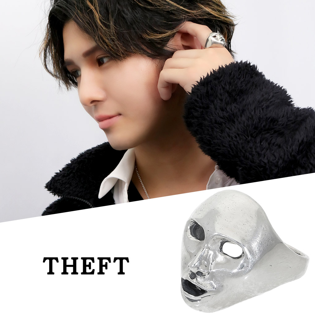 Yahoo! Yahoo!ショッピング(ヤフー ショッピング)THEFT セフト フェイス マスク リング 指輪 9〜21号 シルバー TIME タイム Mask Ring 顔 表情 人間 ビンテージ ヴィンテージ アンティーク調